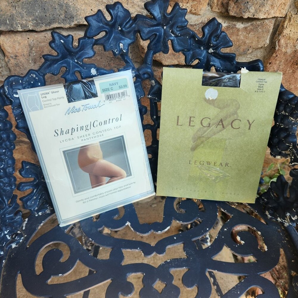 Legacy & Nice Touch Sheer & Opaque Control Top Tights Size C